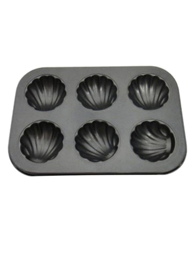 قالب كيك مضاد للتسرب مكون من 6 تجاويف أسود