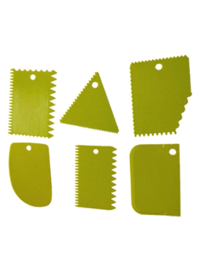 طقم أدوات مكشطة لتزيين الكيك مكون من 6 قطع أخضر