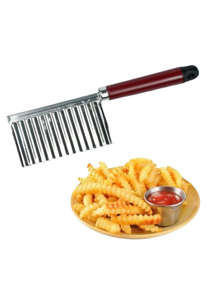Stainless Steel Vegetable Cutting Knife Silver/Red  - Image 2