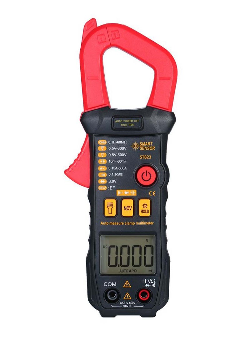 SMART SENSOR Precision Automatic Range Digital AC Clamp Multimeter Red - Image 1