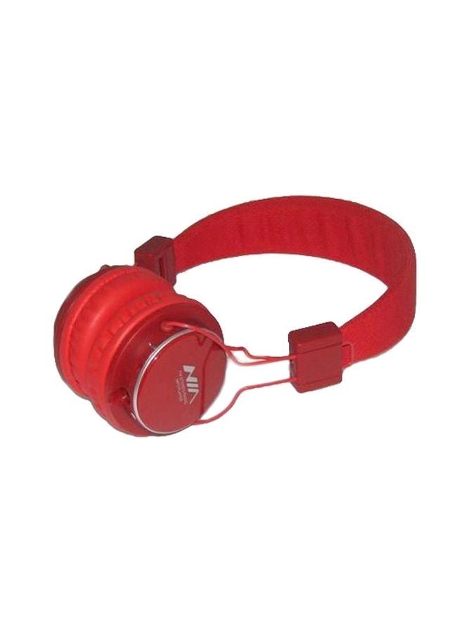 Headphones With Micro SD/TF Card Support Red - Image 1