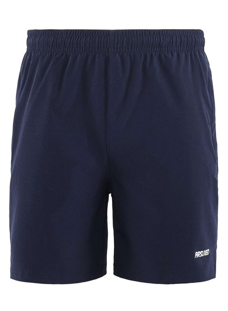 ARSUXEO Breathable Mid Rise Casual Shorts Dark Blue - Image 1