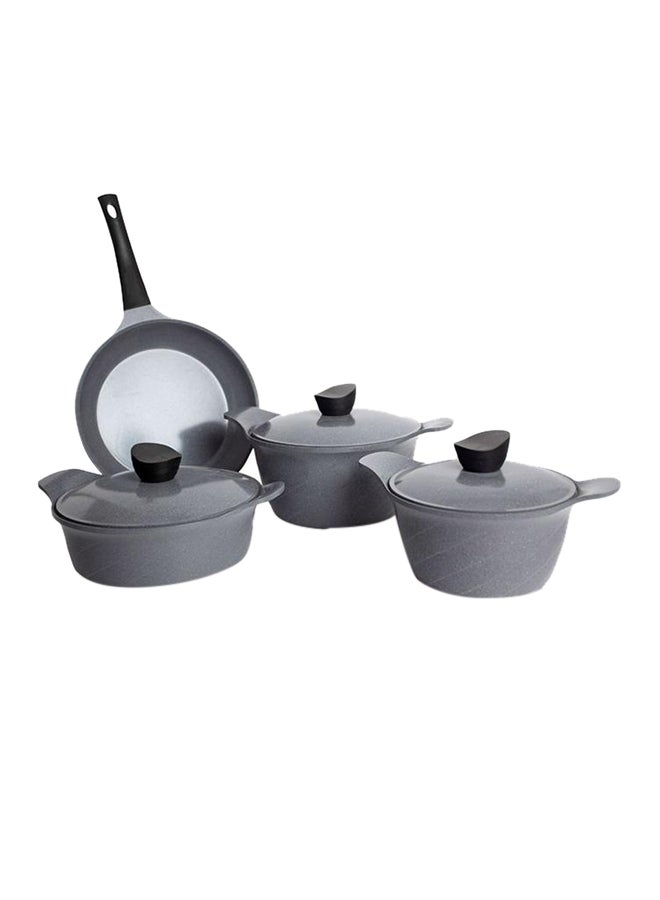 7-Piece Korean Granite Cookware Set Gray 