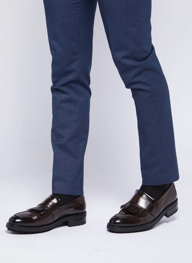 ELLE Fringe Detaill Textured Loafers Brown