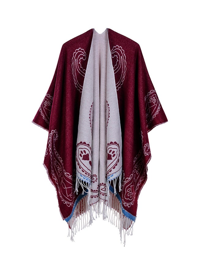 Vintage Warm Printed Poncho Multicolour - Image 1