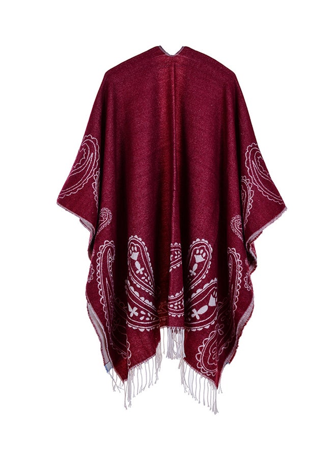 Vintage Warm Printed Poncho Multicolour - Image 2