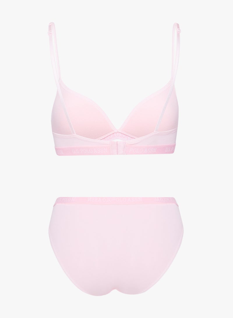 U.S. Polo Assn. Light Padded Bra and Brief Set Pink - Image 2