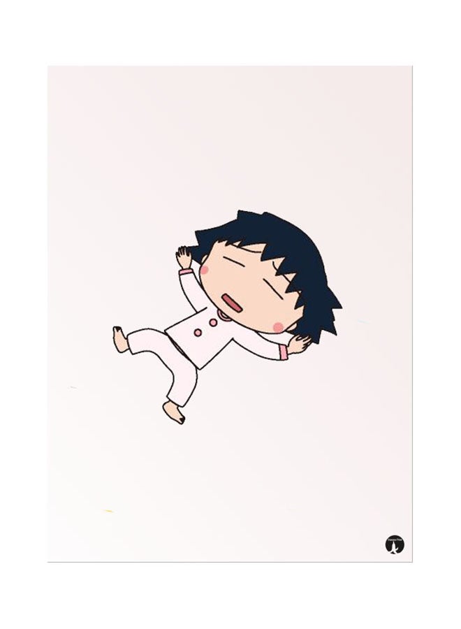 BP The Anime Chibi Maruko Chan Printed Mouse Pad Pink/Beige/Black