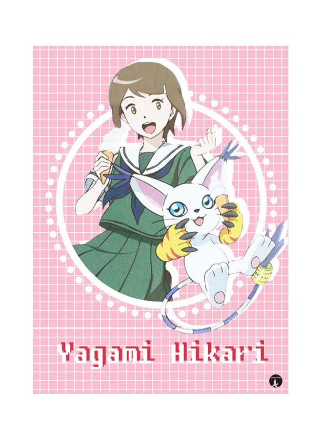 بي بي وسادة ماوس بطبعة من مسلسل الرسوم المتحركة ديجمون وردي/أبيض