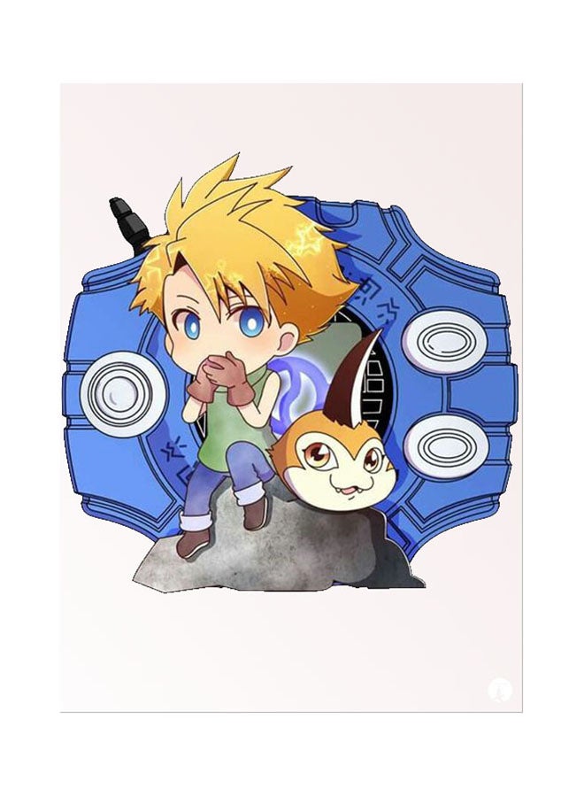 The Anime Digimon Mouse Pad Pink/Blue