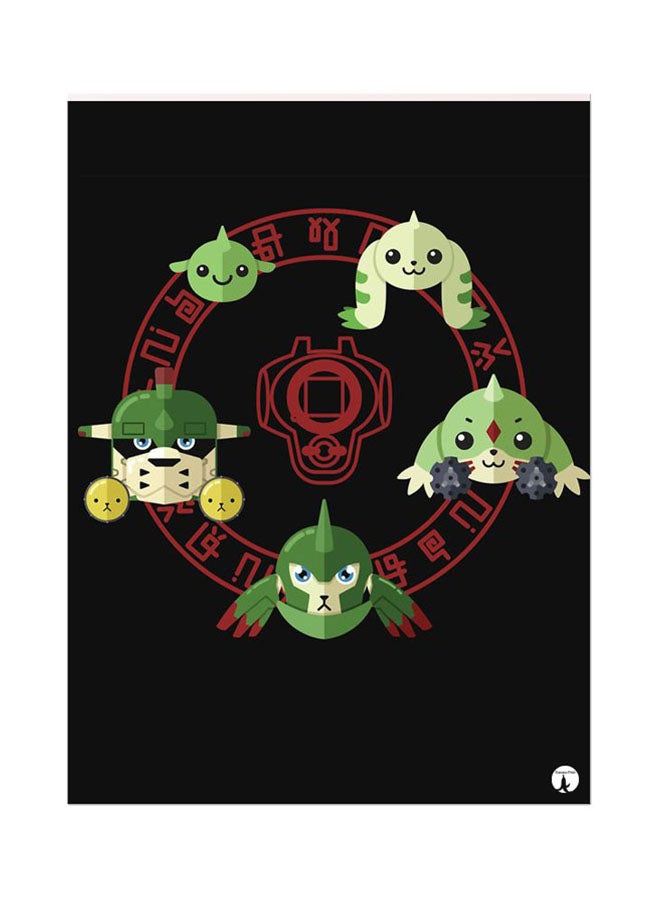 وسادة ماوس بطبعة من مسلسل الرسوم المتحركة ديجمون أسود