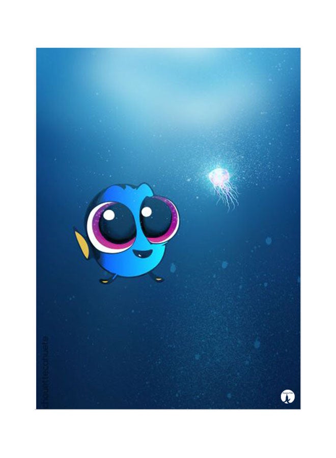بي بي لوح ماوس بطبعة من فيلم ديزني "Finding Nemo" أزرق/أبيض/وردي