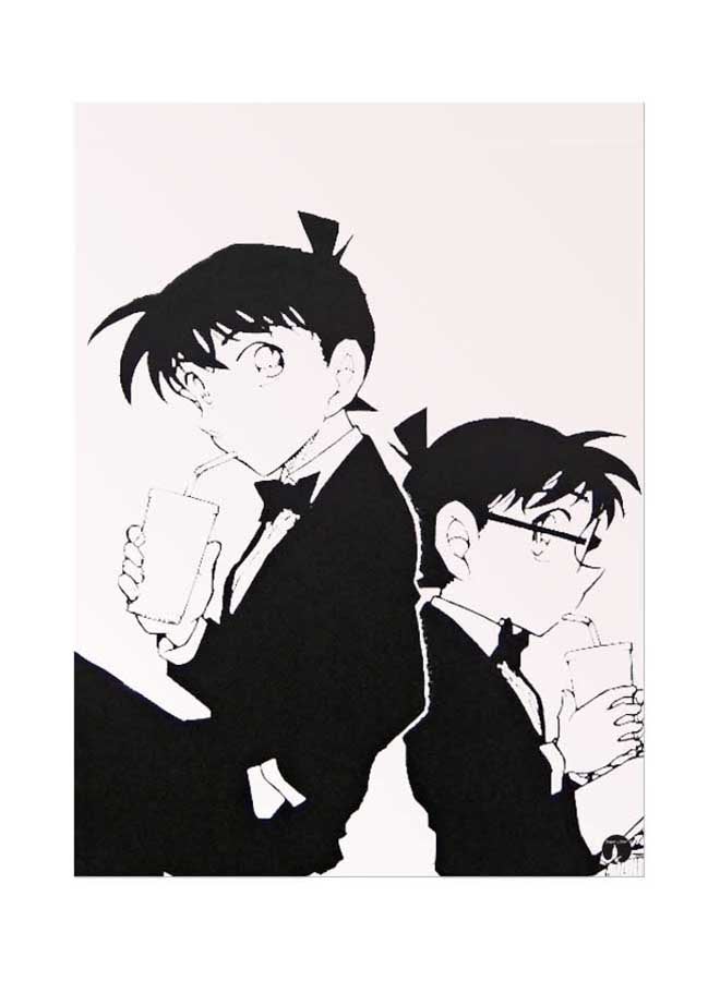 BP The Anime Detective Conan Printed Mouse Pad Black/Beige