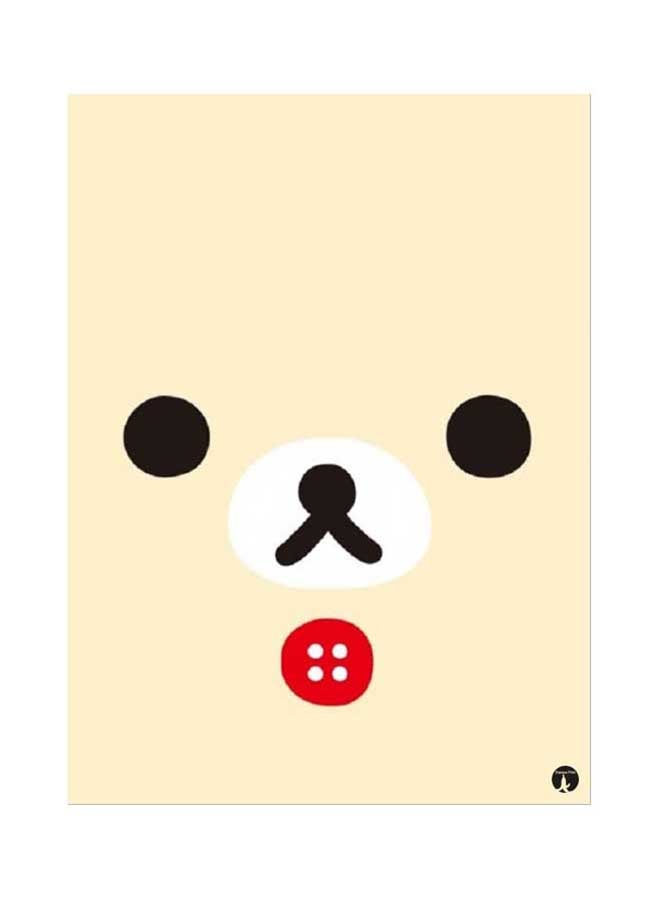 BP A Bear Printed Mouse Pad Beige/Black/Red