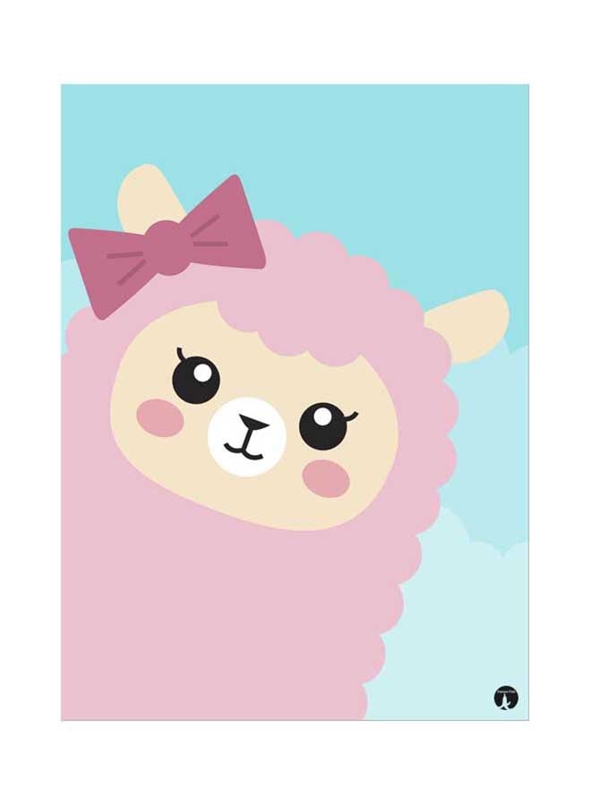 بي بي لوحة ماوس مطبوع عليها صورة حيوان الألبكة أزرق وردي