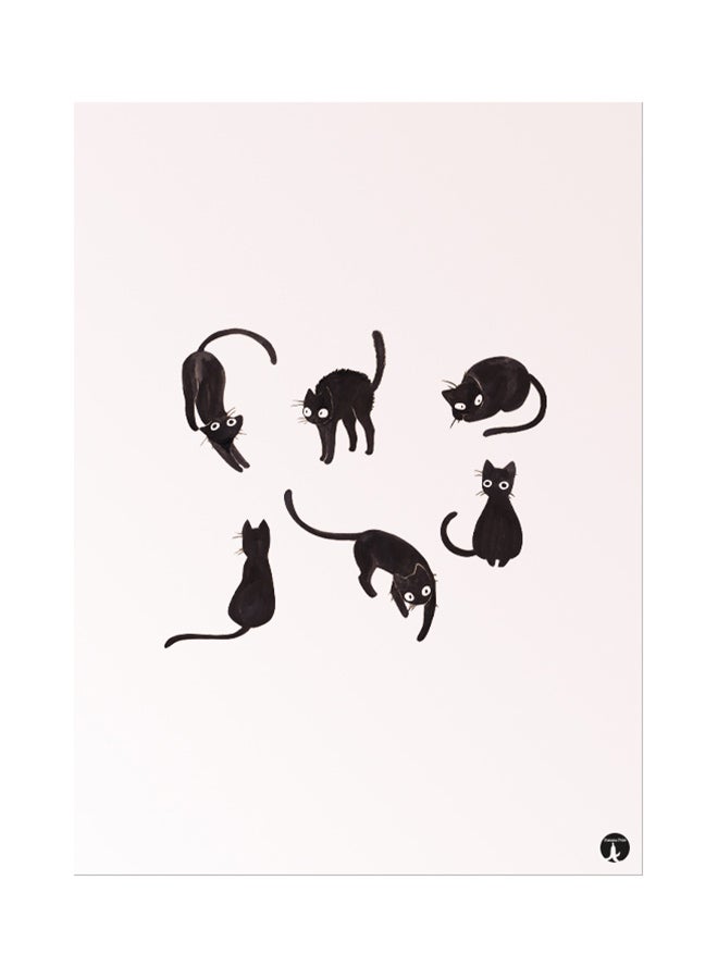 BP Multiple Cats Printed Mouse Pad Beige/Black