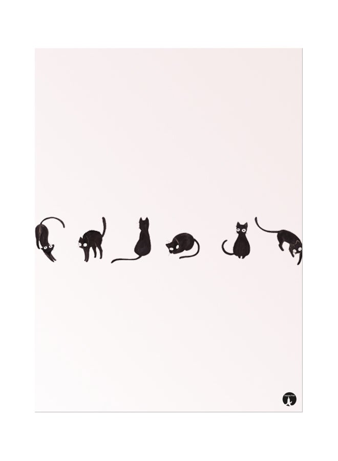BP Multiple Cats Printed Mouse Pad Black/Beige
