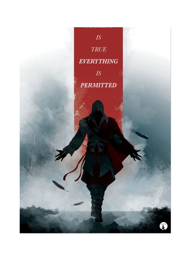 بي بي وسادة ماوس بتصميم من لعبة الفيديو Assassin's Creed أحمر/رمادي