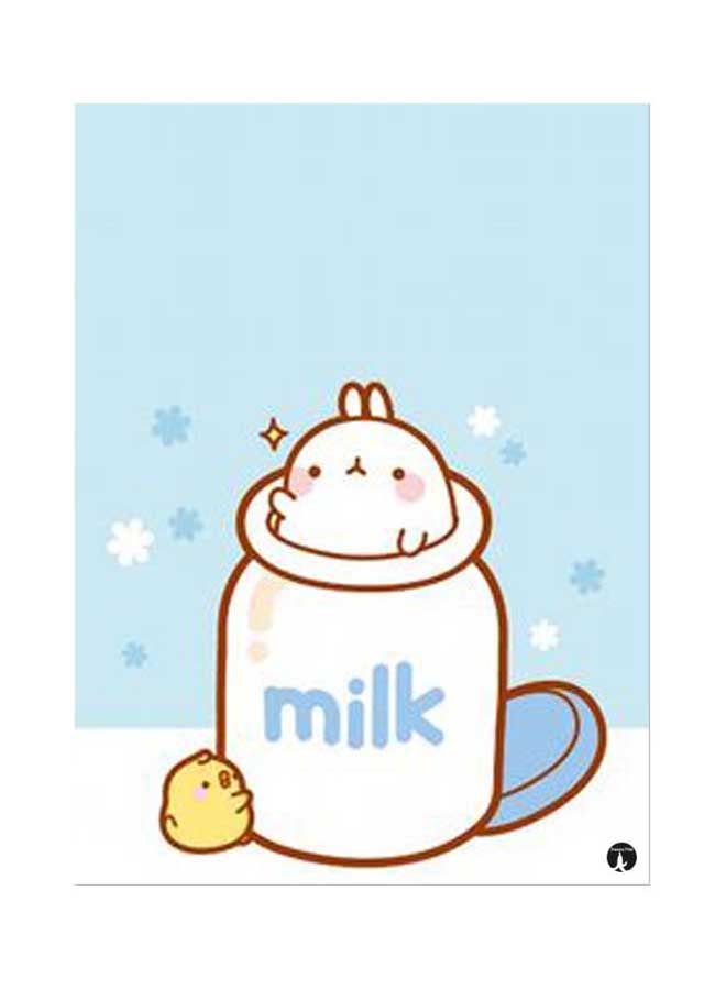 BP A Bunny Printed Mouse Pad Blue/White/Yellow