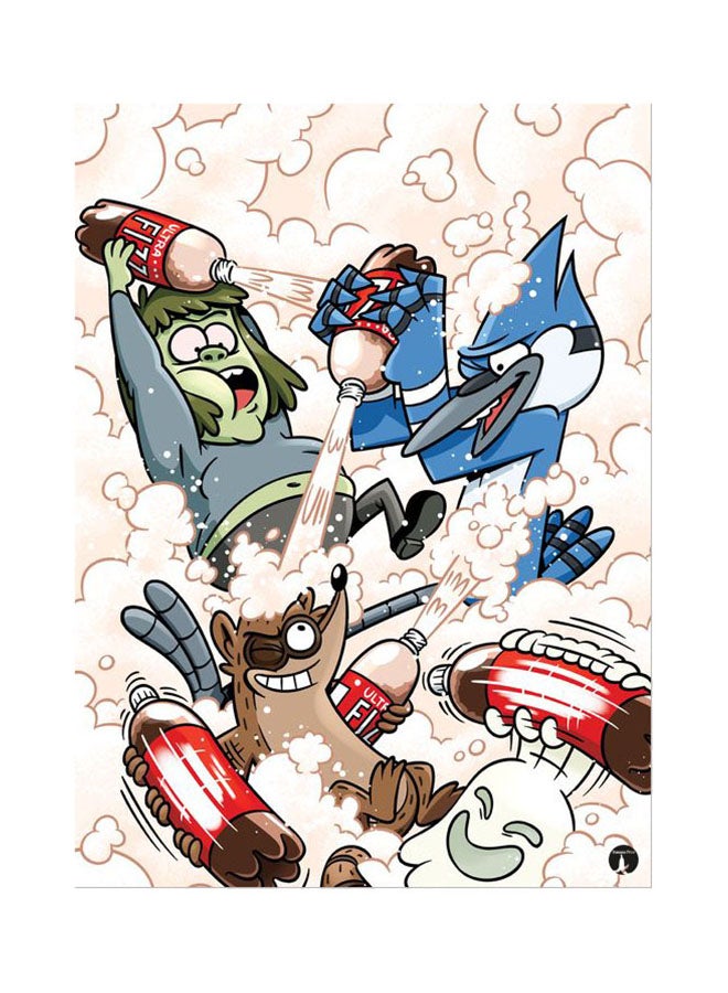 لوحة ماوس مطبوع عليها صورة من مسلسل "Regular Show" متعدد الألوان
