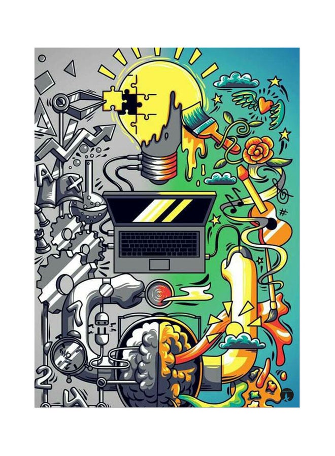 BP Right And Left Brain Printed Mouse Pad Multicolour