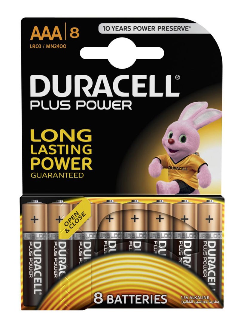 Duracell Pack Of 8 Plus Power AAA Alkaline Batteries - Image 1