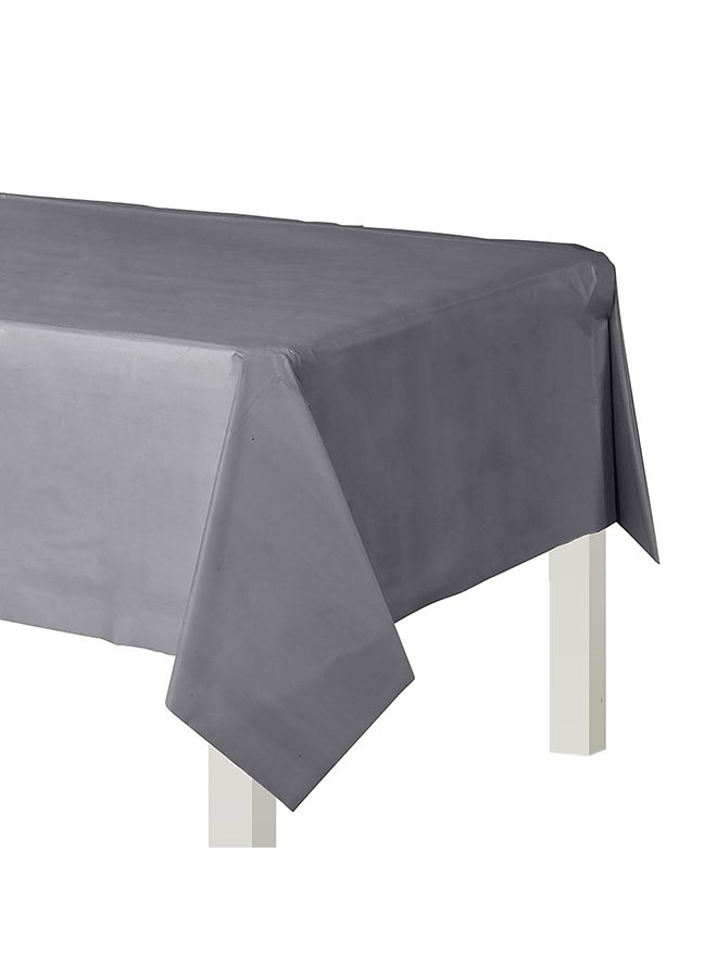 Party Time - Plastic Table Cover Grey 54 x 108inch - Image 1