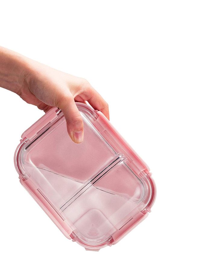 AIWANTO Portable Lunch Box Pink/Clear 19.6 x 14.5 x 6centimeter  - Image 3