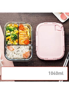 AIWANTO Portable Lunch Box Pink/Clear 19.6 x 14.5 x 6centimeter  - Image 2