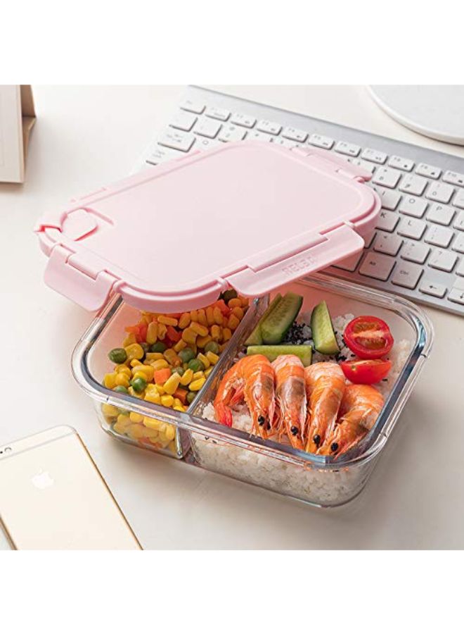 AIWANTO Portable Lunch Box Pink/Clear 19.6 x 14.5 x 6centimeter  - Image 4