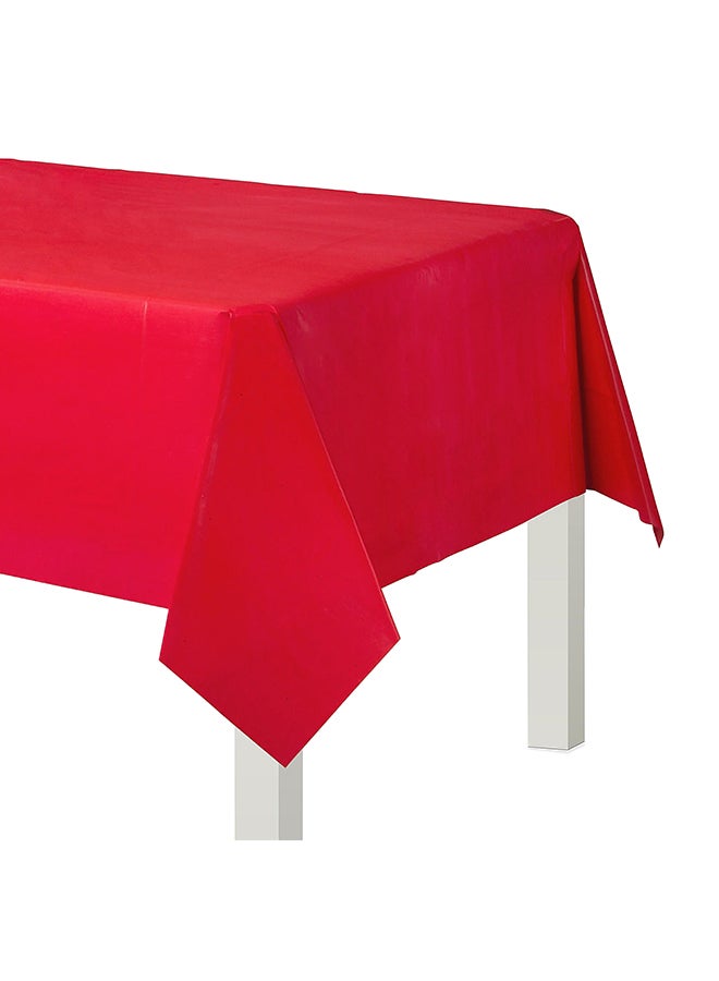 Party Time Plastic Table Cover Red 54 x 108inch 