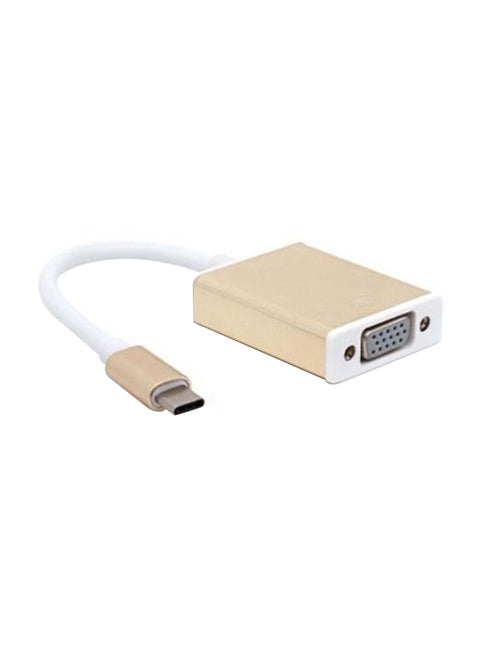 محوّل من USB Type C إلى VGA ذهب / أبيض