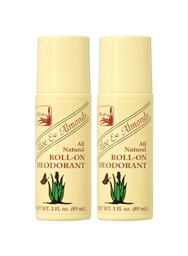 ALVERA Pack Of 2 Aloe And Almonds Roll-On Deodorants - Image 3