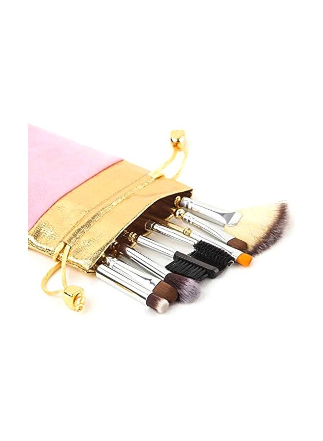 Coshine 8-Piece Makeup Brush Set With Bag Gold/Pink - Image 2