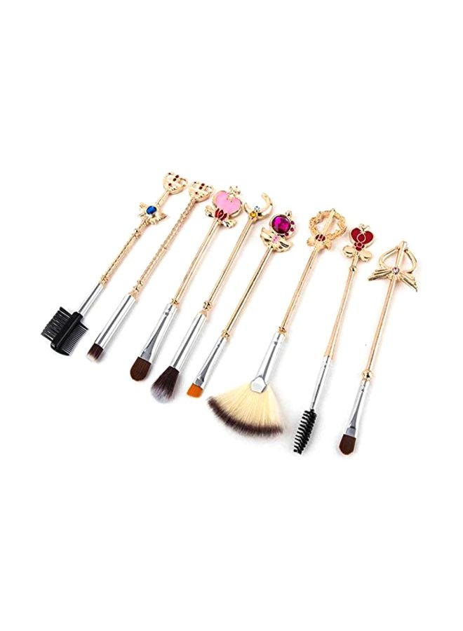 Coshine 8-Piece Makeup Brush Set With Bag Gold/Pink - Image 3