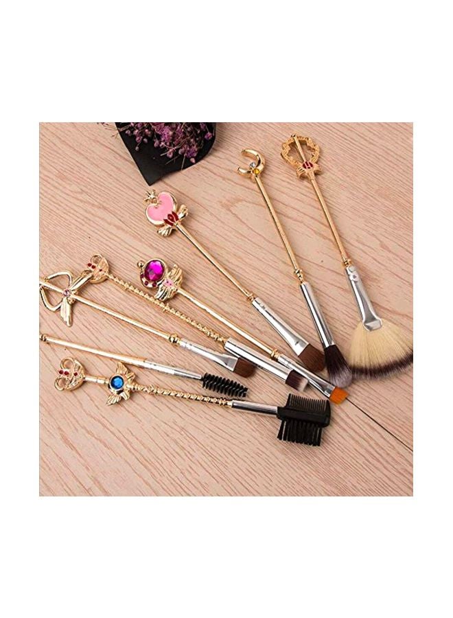 Coshine 8-Piece Makeup Brush Set With Bag Gold/Pink - Image 5