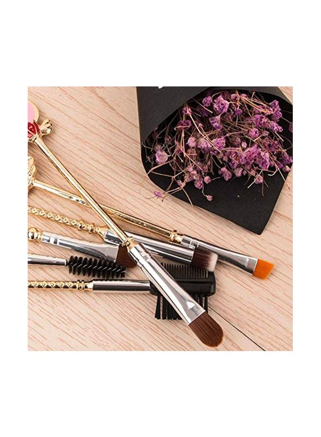 Coshine 8-Piece Makeup Brush Set With Bag Gold/Pink - Image 4