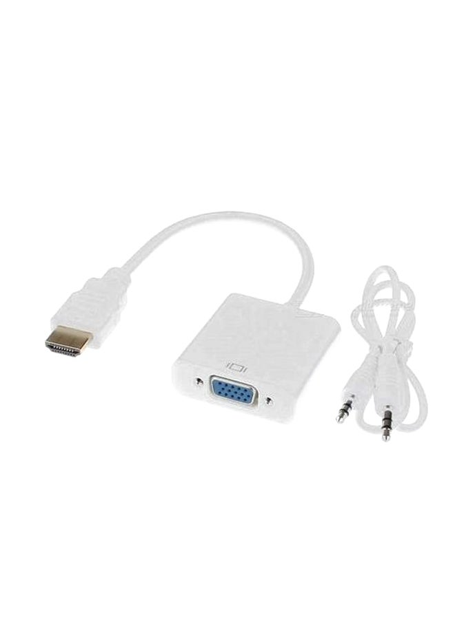 Generic HDMI To VGA Video Converter Adapter Cable White 