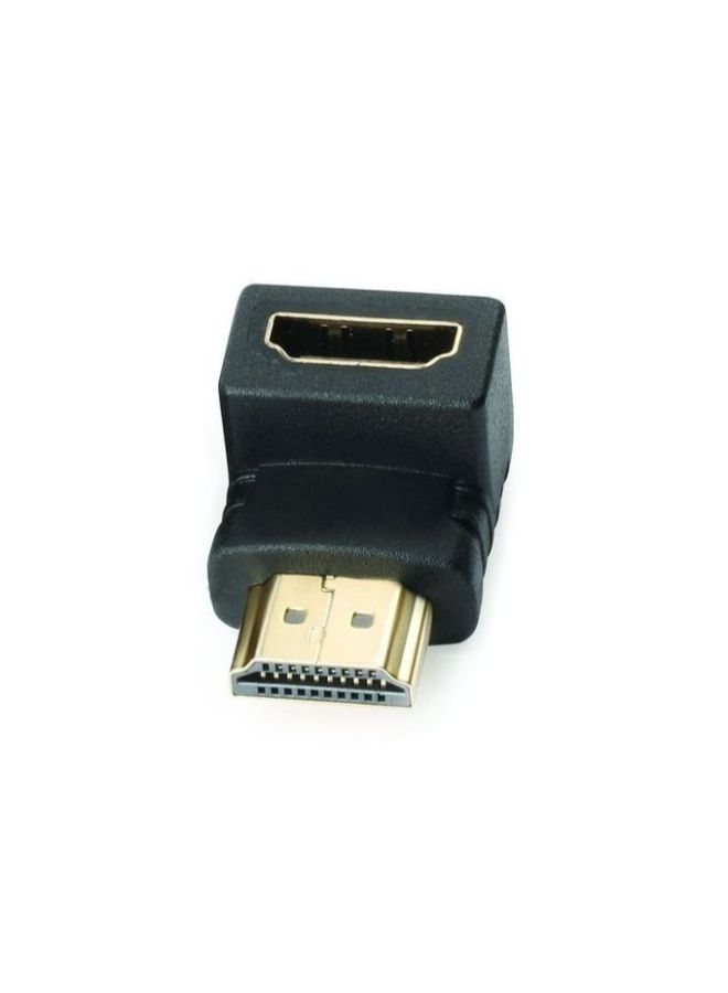 HDMI Male To HDMI Female Right Angle Adapter Black - Image 2