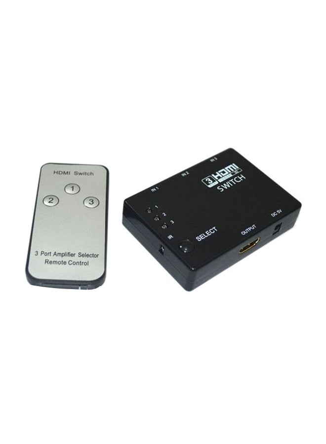 HDMI Switcher Splitter Box With Remote Control Black/Grey