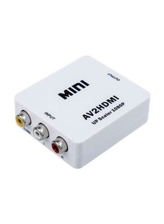 HDMI To AV Composite Video Converter With 3 RCA Connector White