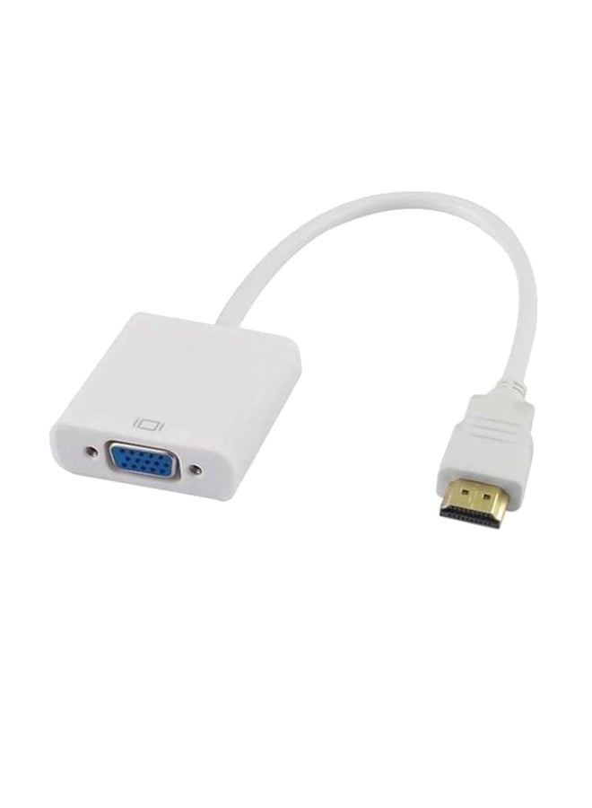 كابل محول من مدخل HDMI عالي الوضوح إلى مخرج VGA أبيض