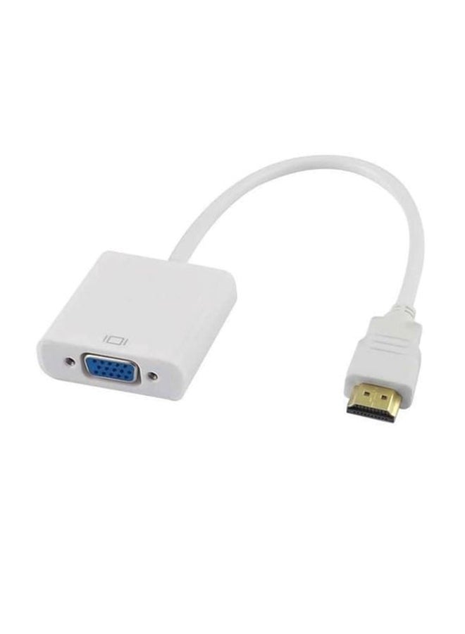 كابل محول من مدخل HDMI عالي الوضوح إلى مخرج VGA أبيض