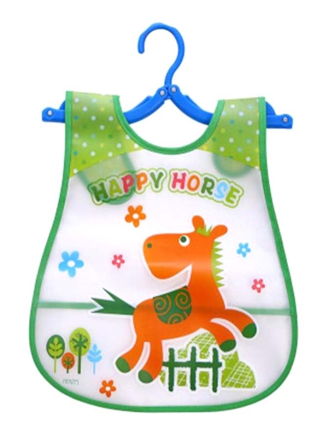 Cartoon Happy Horse Printed Feeding Bib - Image 1