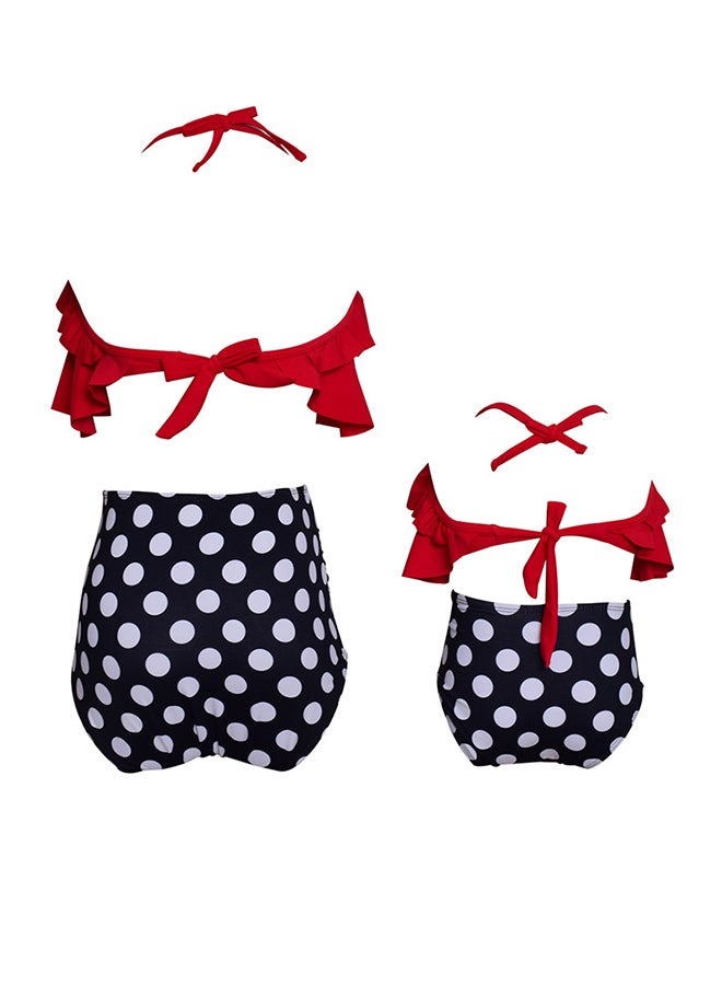 Printed High Waist Bikini Red/Black/White - Image 2