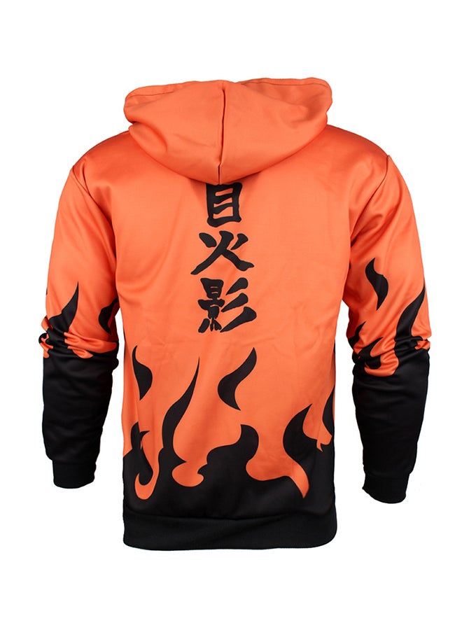 Naruto 3D Character Casual Long Sleeve Hoodie Orange/Black - Image 2