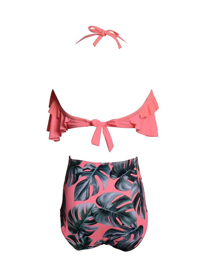 Generic - 2-Piece Printed High Waist Swimwear Set Multicolour - Image 1