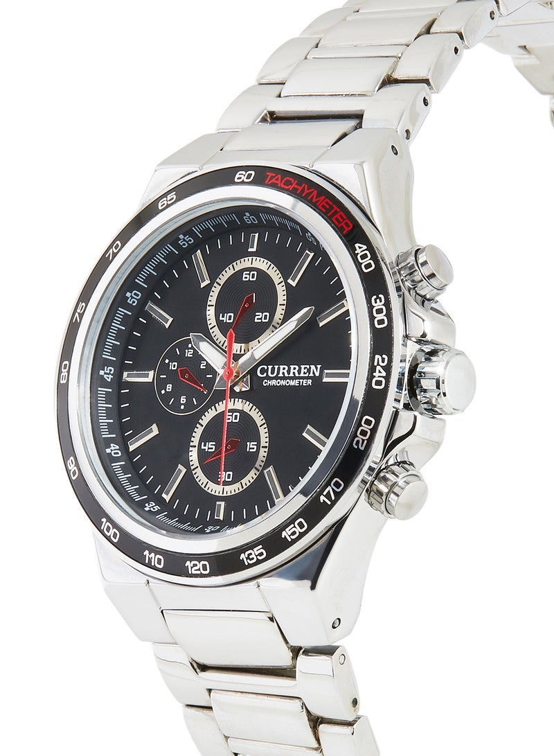 كارين ساعة يد بعقارب مقاومة للماء طراز 8011 - 43 مم - لون فضي للرجال - Image 2