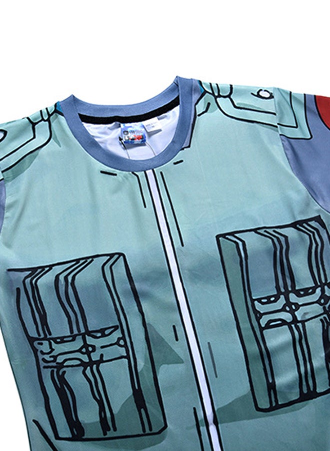 3D Printed  Summer Short Sleeve T-Shirt Multicolour - Image 3