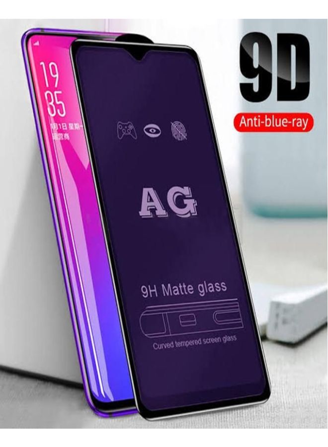 اي جي لاصقة حماية منحنية للشاشة مصنوعة من الزجاج بلون مطفي لهاتف سامسونج A10S شفاف/ أسود - Image 2